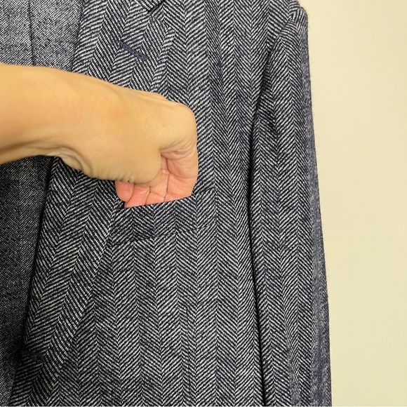 Men’s ammeci Herringbone Tweed Jacket Sports Coat Italy preppy wedding - Picture 4 of 16